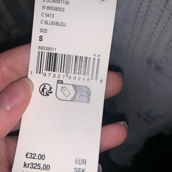 urban outfitters pointelle baby blue knit skirt size S - Picture 5 of 6